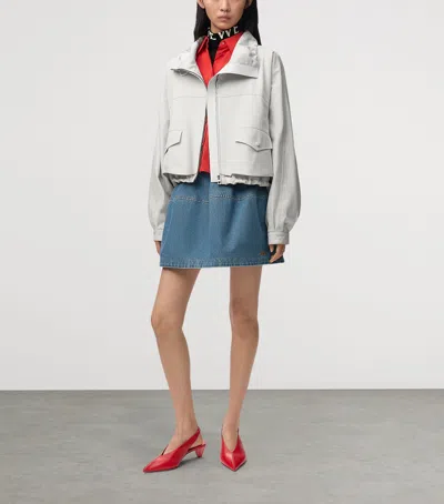 Loewe Cotton-silk Bomber Jacket In White