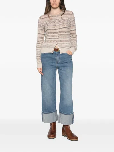 Bompard Button-up Cardigan In Brown