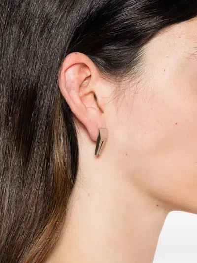 Rick Owens Open Trunk Earring In Silver