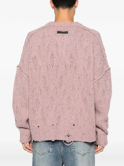 Represent Cable-knit Distressed Wool-blend Jumper In Multi