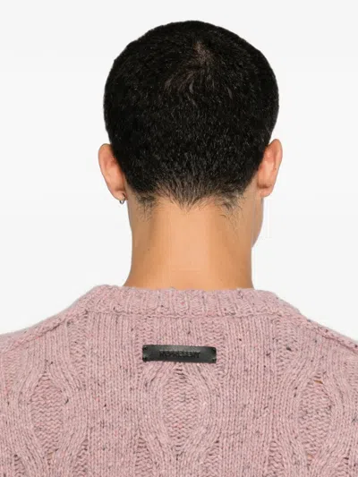 Represent Cable-knit Distressed Wool-blend Jumper In Multi