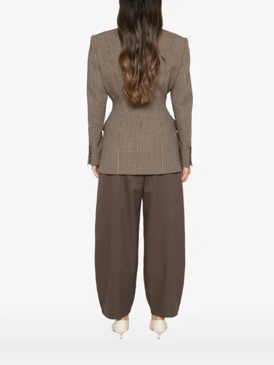 Seafarer Houndstooth-pattern Single-breasted Blazer In Braun
