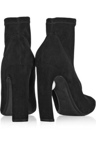 Shop Nicholas Kirkwood Embellished Stretch-suede Ankle Boots In Black