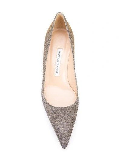 Shop Manolo Blahnik Metallic Bb 50 Pumps