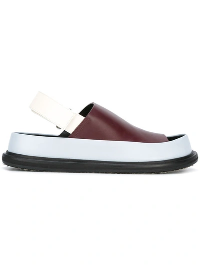 Marni Colour Block Sandals - Red