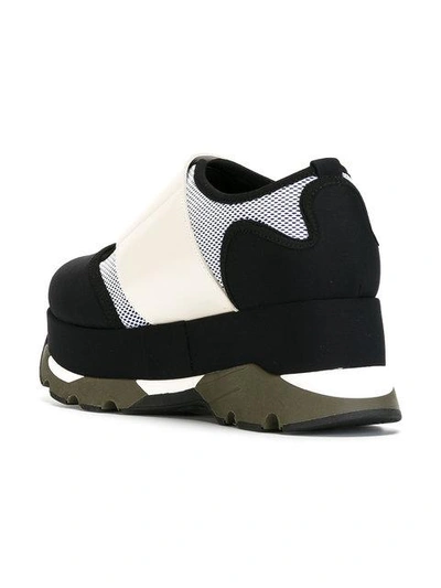 Shop Marni Neoprene Platform Sneakers In Black
