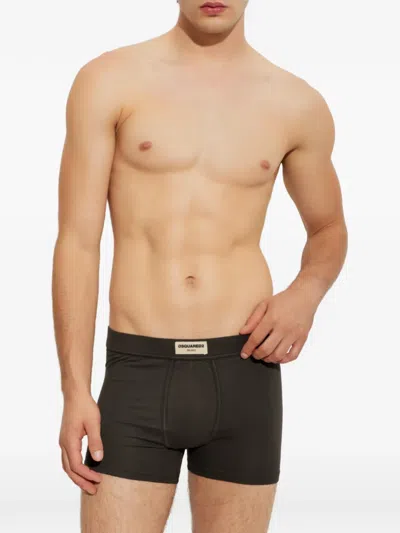 Dsquared2 Logo-patch Boxers In Green