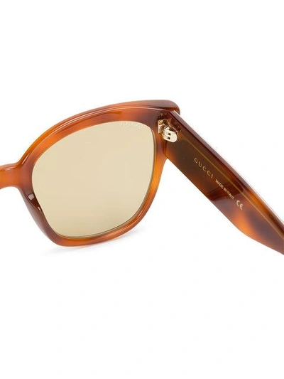 Shop Gucci Multicoloured Chevron Square-frame Sunglasses In 003