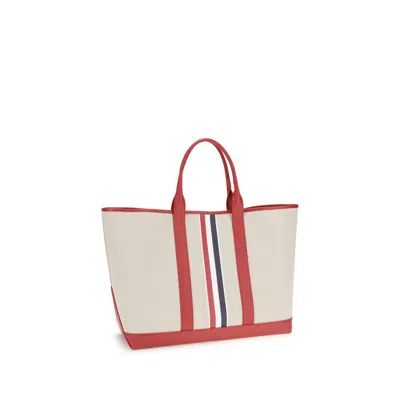 Thom Browne Medium Tool Tote With Leather Handle In Multicolor