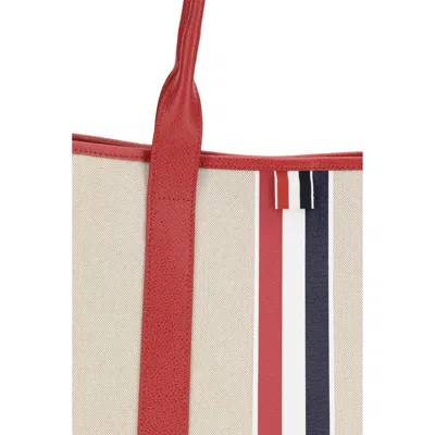 Thom Browne Medium Tool Tote With Leather Handle In Multicolor