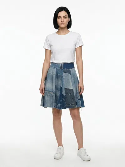 Dolce & Gabbana Patchwork Denim Skirt In Multicolor