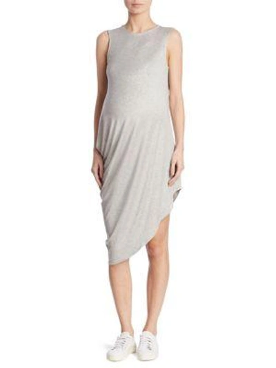 Shop Hatch Highline Draped Dress In Light Grey
