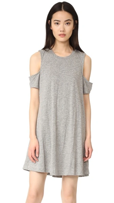 Feel The Piece Eads Cold Shoulder Dress In Heather Grey