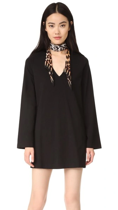 Getting Back To Square One V Neck Dress In Black