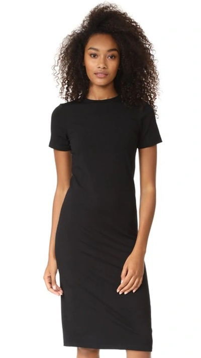 Getting Back To Square One T-shirt Midi Dress In Black