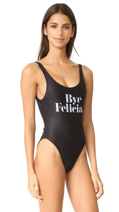 Chrldr Bye Felicia One-piece Swimsuit In Black