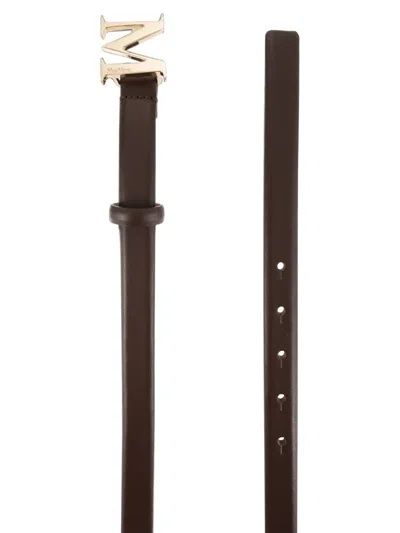 Max Mara M Monogram Leather Belt In Multi