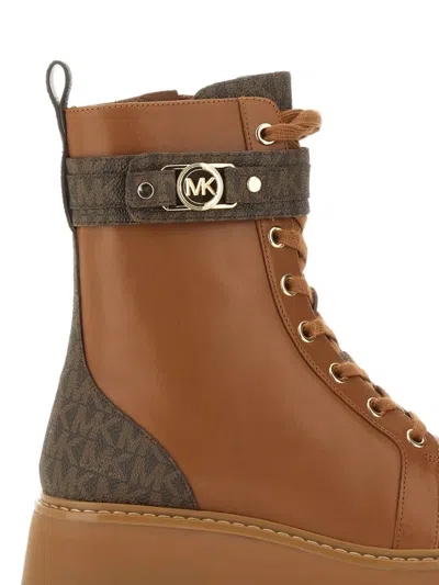 Michael Michael Kors Mandy Amphibian Leather Boots In Brown
