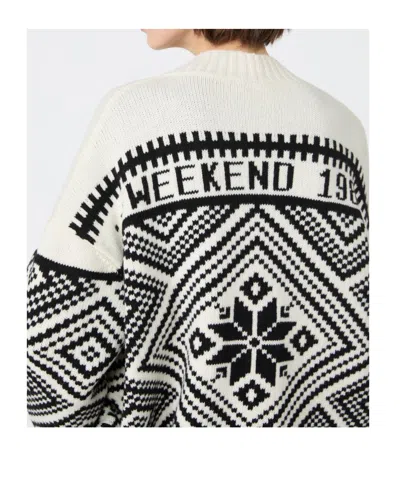 Weekend Max Mara Jacquard Wool Cardigan In Multi