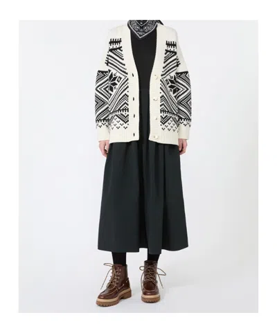 Weekend Max Mara Jacquard Wool Cardigan In Multi