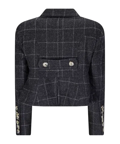 Vaquera Check-pattern Double-breasted Jacket In Black