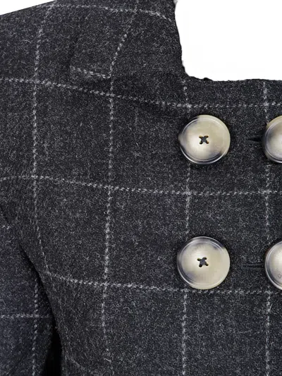 Vaquera Check-pattern Double-breasted Jacket In Black