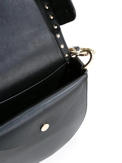 Shop Sacai Studded Half-moon Bag In Black