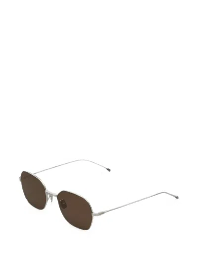 Thom Browne Titanium Rectangular Sunglasses In Metallic