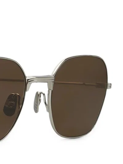 Thom Browne Titanium Rectangular Sunglasses In Metallic