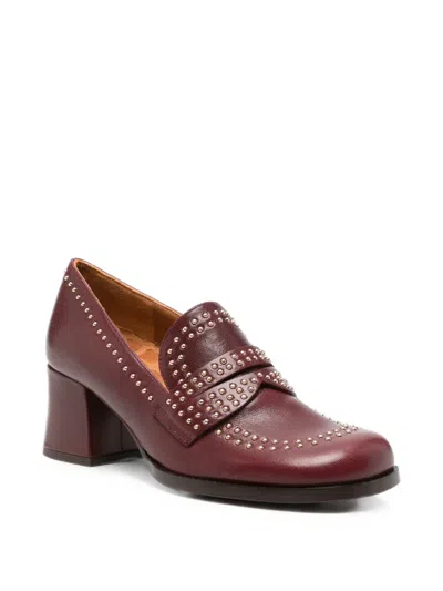 Chie Mihara Taleah Stud-embellished Leather Pumps In Red