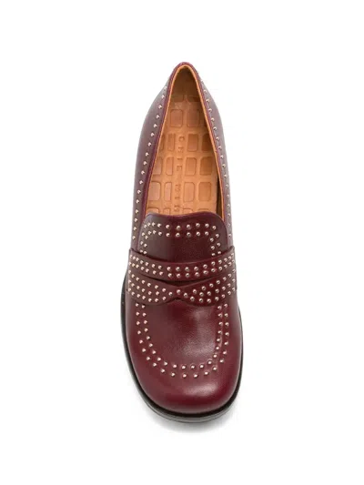 Chie Mihara Taleah Stud-embellished Leather Pumps In Red