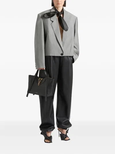Givenchy Cropped Single-breasted Blazer In Gray