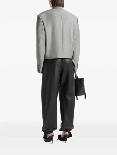 Givenchy Cropped Single-breasted Blazer In Gray