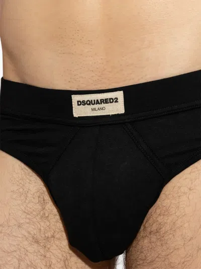 Dsquared2 Logo-patch Briefs In Black