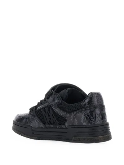 Amiri Skyline Sneaker In Leather And Mesh With Python Print In Black