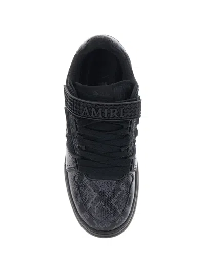 Amiri Skyline Sneaker In Leather And Mesh With Python Print In Black