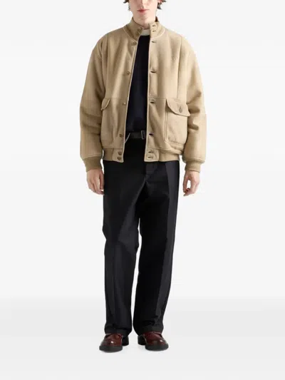 Prada Bomberjacke Aus Lammfell In Brown