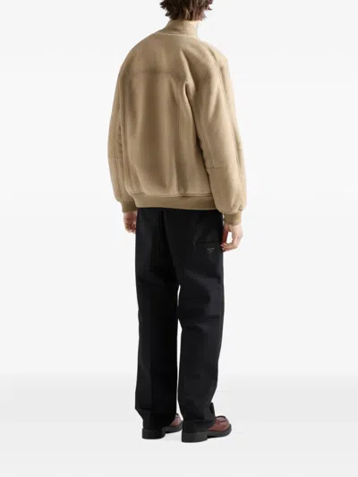 Prada Bomberjacke Aus Lammfell In Brown