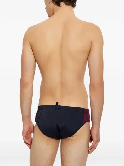 Dsquared2 Logo-patch Drawstring Swim Briefs In Black