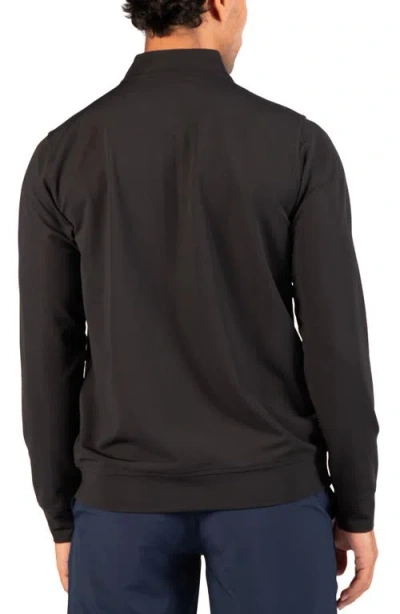Tailorbyrd Micro Grid Quarter Zip Performance Pullover In Black