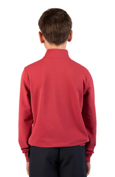 Tailorbyrd Kids' Micro Grid Textured Pullover In Red