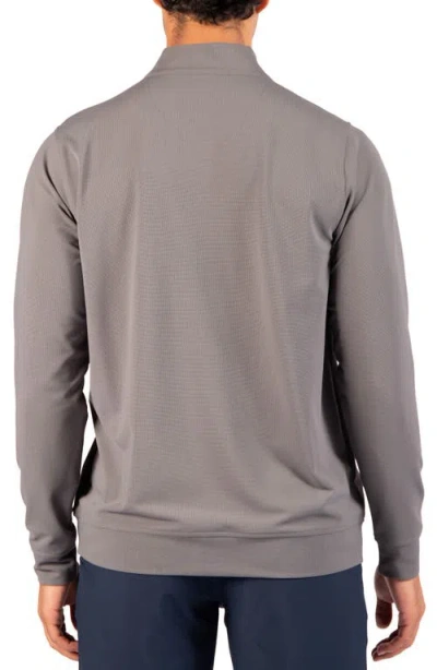 Tailorbyrd Micro Grid Quarter Zip Performance Pullover In Grey