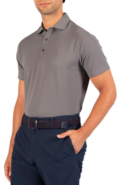 Tailorbyrd Micro Grid Performance Polo In Grey