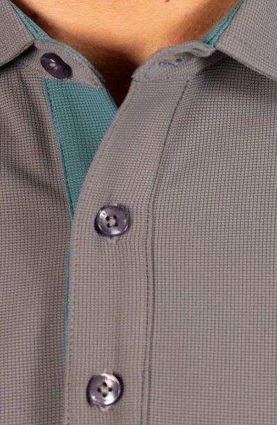 Tailorbyrd Micro Grid Performance Polo In Grey