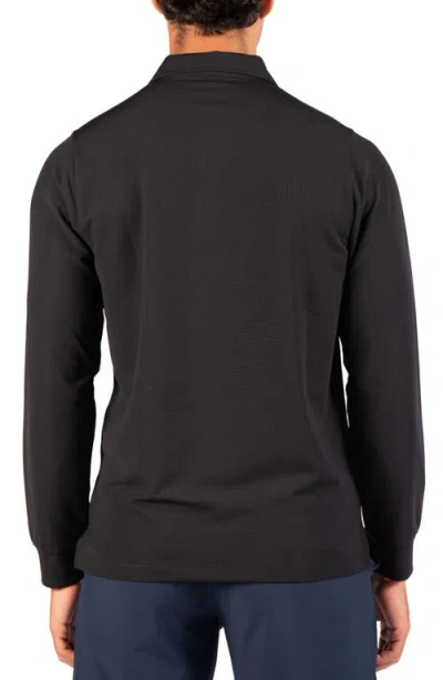 Tailorbyrd Micro Grid Performance Polo In Black