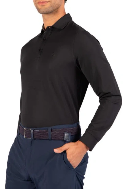 Tailorbyrd Micro Grid Performance Polo In Black