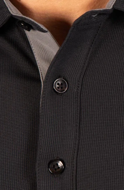 Tailorbyrd Micro Grid Performance Polo In Black