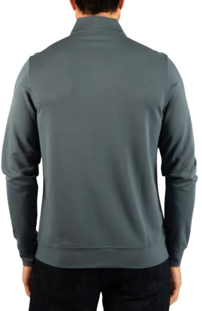 Tailorbyrd Stonewashed Quarter Zip Pullover In Storm Teal