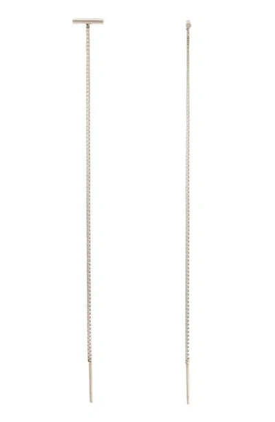 Adornia Bar Box Chain Threader Earrings In Silver