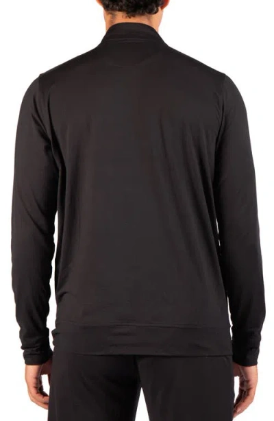 Tailorbyrd Brushed Melange Quarter Zip Pullover In Black